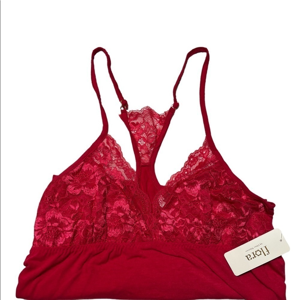 FLORA (NWT) LACE CHEMISE SIZE LARGE IN RED - Picture 6 of 6